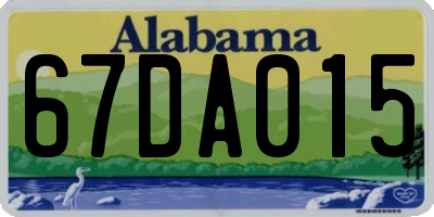 AL license plate 67DA015