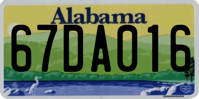 AL license plate 67DA016