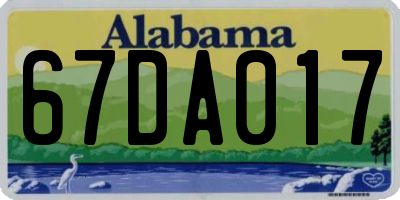 AL license plate 67DA017