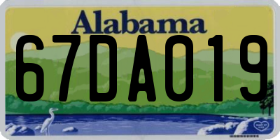 AL license plate 67DA019