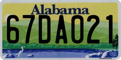AL license plate 67DA021