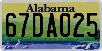 AL license plate 67DA025
