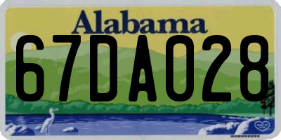 AL license plate 67DA028