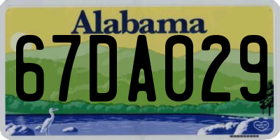 AL license plate 67DA029