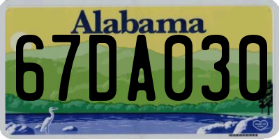AL license plate 67DA030