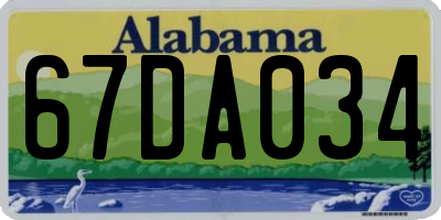 AL license plate 67DA034