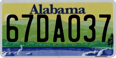 AL license plate 67DA037