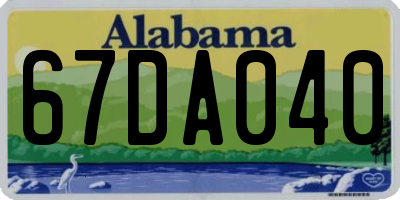 AL license plate 67DA040