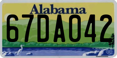 AL license plate 67DA042