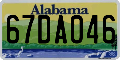 AL license plate 67DA046