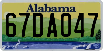 AL license plate 67DA047