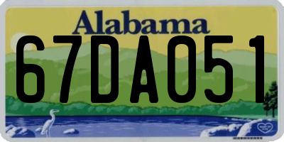 AL license plate 67DA051