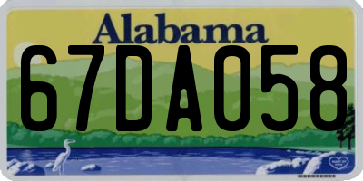 AL license plate 67DA058
