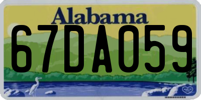 AL license plate 67DA059