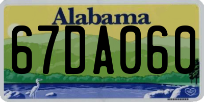 AL license plate 67DA060