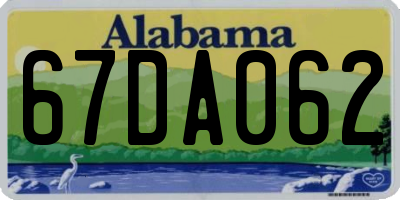 AL license plate 67DA062