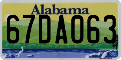 AL license plate 67DA063