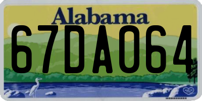AL license plate 67DA064