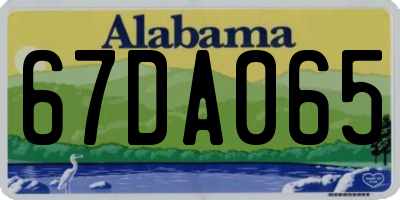 AL license plate 67DA065