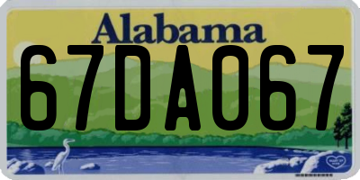 AL license plate 67DA067