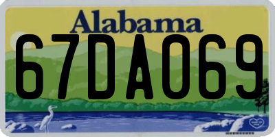AL license plate 67DA069