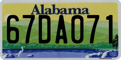 AL license plate 67DA071