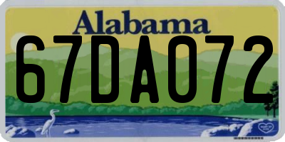 AL license plate 67DA072