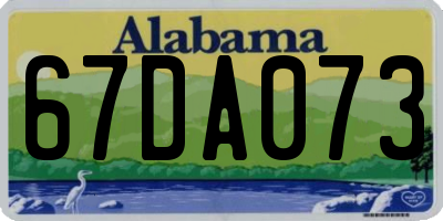 AL license plate 67DA073
