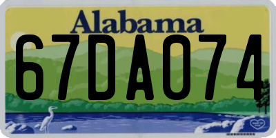 AL license plate 67DA074