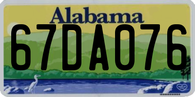 AL license plate 67DA076