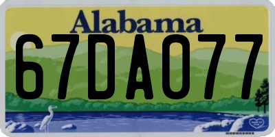 AL license plate 67DA077