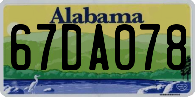 AL license plate 67DA078