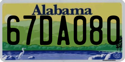 AL license plate 67DA080