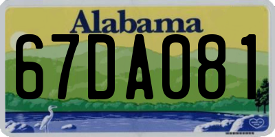 AL license plate 67DA081