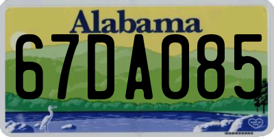 AL license plate 67DA085
