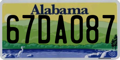 AL license plate 67DA087