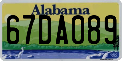 AL license plate 67DA089