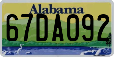AL license plate 67DA092