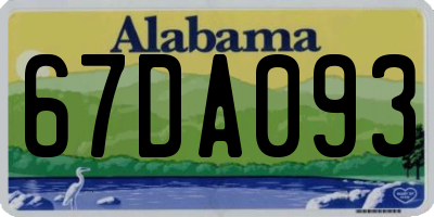 AL license plate 67DA093