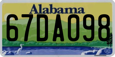 AL license plate 67DA098