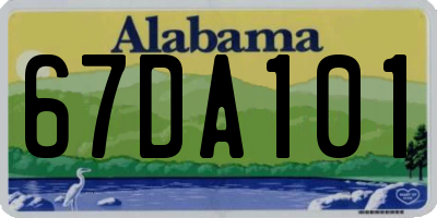 AL license plate 67DA101