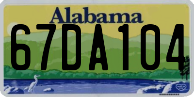 AL license plate 67DA104
