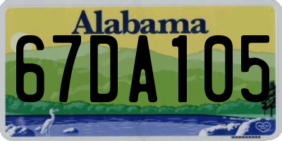 AL license plate 67DA105