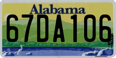 AL license plate 67DA106
