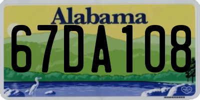 AL license plate 67DA108