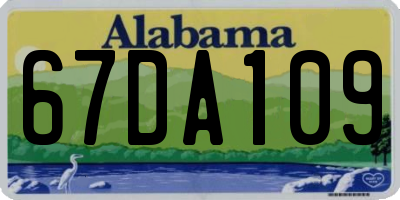 AL license plate 67DA109