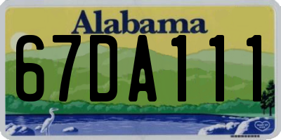 AL license plate 67DA111