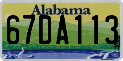 AL license plate 67DA113