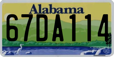 AL license plate 67DA114