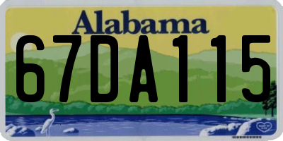 AL license plate 67DA115